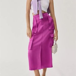 Sunday in Brooklyn Silky Cargo Midi Skirt